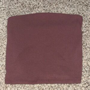 American Eagle Outfitters Ribbed Tube Crop Top - Burgundy
